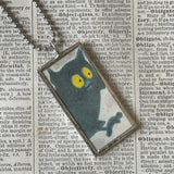 Sam and the Firefly, original illustrations from 1970s vintage book, up-cycled to soldered glass pendant