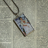 Frida Khalo, self-portraits, upcycled to hand soldered glass pendant