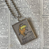 The Lorax, original illustrations from vintage book, up-cycled to soldered glass pendant