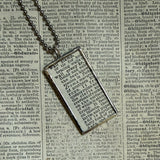 Wall Creeper bird- vintage 1930s children's book illustrations upcycled to soldered glass pendant