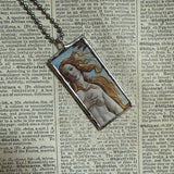 Boticelli's Venus, upcycled to hand soldered glass pendant