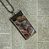 Boticelli's Venus, upcycled to hand soldered glass pendant
