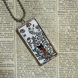 Jenny and the Cat Club, vintage children's book illustration up-cycled to soldered glass pendant