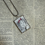Eloise, vintage illustrations, up-cycled to soldered glass pendant