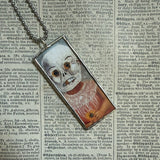 Frida Khalo, self-portraits, upcycled to hand soldered glass pendant