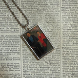 Frida Khalo, self-portraits, upcycled to hand soldered glass pendant