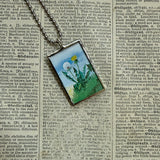 I am a Bunny, Richard Scarry children's book illustrations up-cycled to soldered glass pendant
