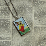 I am a Bunny, Richard Scarry children's book illustrations up-cycled to soldered glass pendant