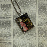 Spirited Away, Miyazaki animation stills / movie poster up-cycled to soldered glass pendant