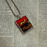 Millions of Cats, vintage children's book illustration up-cycled to soldered glass pendant