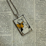 Cat, Kitten, Kitty, vintage children's book illustrations, up-cycled to soldered glass pendant