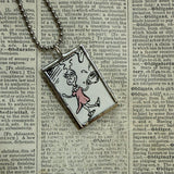 How the Grinch Stole Christmas, original illustrations from vintage book, up-cycled to soldered glass pendant