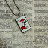 How the Grinch Stole Christmas, original illustrations from vintage book, up-cycled to soldered glass pendant