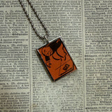 Vintage Monopoly, Chance card, Advance to Go, upcycled to soldered hand-soldered glass pendant