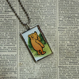 Winnie the Pooh childrens' book illustrations up-cycled to hand-soldered glass pendant