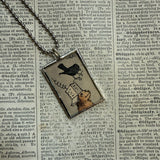 Little Bear, Sendak, vintage children's book illustrations, up-cycled to soldered glass pendant
