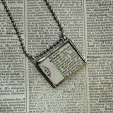 Octopus, vintage dictionary illustration up-cycled to hand-soldered glass pendant