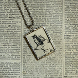 Owls - vintage 1930s children's book illustrations upcycled to soldered glass pendant