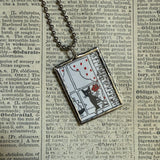 Jenny and the Cat Club, vintage children's book illustration up-cycled to soldered glass pendant