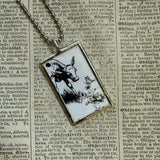 Ferdinand, vintage children's book illustrations, upcycled to soldered glass pendant