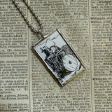 Ferdinand, vintage children's book illustrations, upcycled to soldered glass pendant