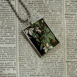 Fairy / elf vintage children's book illustration up-cycled to soldered glass pendant