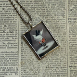 Olivia, original illustrations from vintage book, up-cycled to soldered glass pendant
