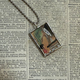 Spirited Away, Miyazaki animation stills / movie poster up-cycled to soldered glass pendant