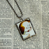 The Poky Little Puppy, vintage illustrations, up-cycled to soldered glass pendant