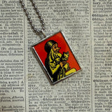 Millions of Cats, vintage children's book illustration up-cycled to soldered glass pendant
