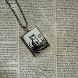 Millions of Cats, vintage children's book illustration up-cycled to soldered glass pendant