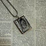 Owls - vintage 1930s children's book illustrations upcycled to soldered glass pendant
