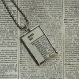 Raven - vintage 1930s dictionary illustration upcycled to soldered glass pendant