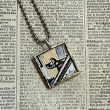 Harry the Dirty Dog, vintage illustrations, up-cycled to soldered glass pendant
