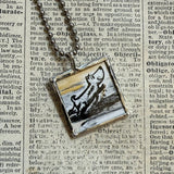 Harry the Dirty Dog, vintage illustrations, up-cycled to soldered glass pendant