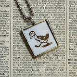 Make Way for Ducklings, vintage children's book illustrations, up-cycled to soldered glass pendant