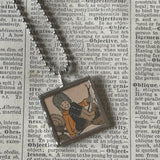 Fairy, Faeries, vintage children's book illustration up-cycled to soldered glass pendant