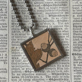 Fairy, Faeries, vintage children's book illustration up-cycled to soldered glass pendant