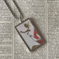 Are You My Mother? vintage children's book illustrations, up-cycled to soldered glass pendant