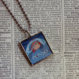 Ponyo, Miyazaki animation stills / movie poster up-cycled to soldered glass pendant