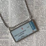Maui Kalawao Hawaii, vintage map, hand-soldered glass pendant