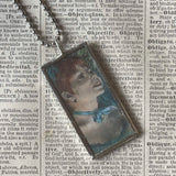 Edgar Degas, Ballet Dancer, paintings, upcycled to hand-soldered glass pendant