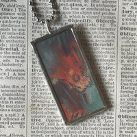 Edgar Degas, Ballet Dancer, paintings, upcycled to hand-soldered glass pendant