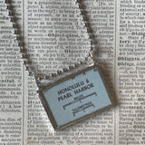Pearl Harbor Hawaii, vintage map, hand-soldered glass pendant
