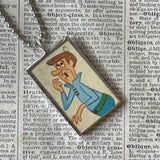 The Jetsons, vintage children's book illustrations, up-cycled to soldered glass pendant