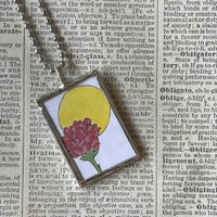 Little Prince, original illustrations from vintage book, up-cycled to soldered glass pendant