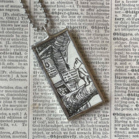 Winnie the Pooh childrens' book illustrations up-cycled to hand-soldered glass pendant