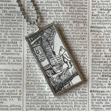 Winnie the Pooh childrens' book illustrations up-cycled to hand-soldered glass pendant
