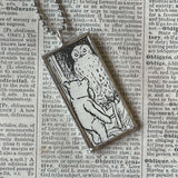 Winnie the Pooh childrens' book illustrations up-cycled to hand-soldered glass pendant