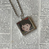 Kiki's Delivery Service, Spirited Away Miyazaki animation stills up-cycled to soldered glass pendant